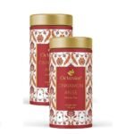 Octavius Cinnamon Anise Green Tea Tin Can - 100 Gms (50 Cups) Natural Cinnamon & Star Anise | Promotes Weight Loss & Improves Immunity | Packed in Decorative Tin Box - (Pack of 2) - Fast UK Delivery