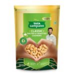 Tata Sampann Classic Salted & Roasted Cashews | Flavourful & Crunchy Snack | Handpicked, Salted & Slow Roasted Cashews | Rich in Protein, Magnesium, and Phosphorus | No Artificial Colours, Preservatives & Flavours | 190g - Fast UK Delivery