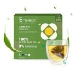 Teabox Organic Darjeeling Green Tea 25 Teabags |100% Whole Leaf Tea Sourced from Darjeeling | Rich in Antioxidants | Healthy and Refreshing | Silken Pyramid Teabags - Fast UK Delivery