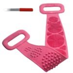 PMPEARL Wax Knife/Waxing Spatula/Applicators/for Women Hair Removal - Plastic Handle Stainless Steel Knife with Silicone Body Back Scrubber Bath Belt tor Skin/Bathing For Kids Men And Women - Fast UK Delivery