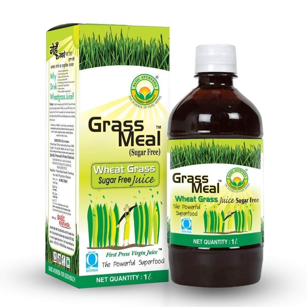 uk619hA1SO0wL-1.jpg Basic Ayurveda Grass Meal (Wheat Grass) Juice | Sugar Free | Ayurvedic Juice for Detoxification | Improve Immunity | Activate Your Digestive System | Weight Loss | 1000ml - Fast UK Delivery - Image 1