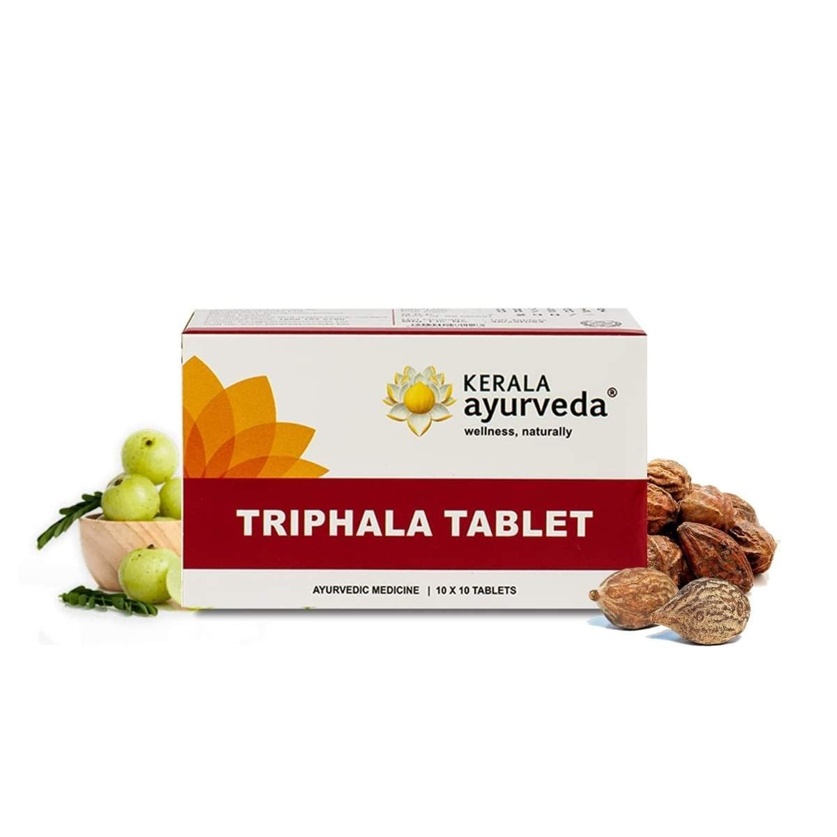 uk619kUFbeMsL-1.jpg Kerala Ayurveda Triphala Tablet - 100 Tablets | Digestion Supplement for Gut Health | Boosts Metabolism & Relives Constipation | Regulates Bowel Movement | Ayurvedic Formulation with Amla & Baheda - Fast UK Delivery - Image 1