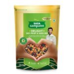 Tata Sampann Delight Dry Fruit & Seed Mix | Power Packed & Crunchy Snack | Trail Mix | High in Protein & Dietary Fibre | Rich in Magnesium | Source of Phosphorus | 200g | Roasted Almonds, Cranberries, Black Raisins, Green Raisins, Pumpkin Seeds, Flax Seeds & Chia Seeds - Fast UK Delivery