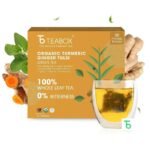 Teabox Organic Turmeric Ginger Tulsi Green Tea 50 Teabags | For Immunity Boosting, Digestion and Sore Throat | 100% Whole Leaf Tea, 0% Bitterness | Silken Pyramid Teabags - Fast UK Delivery