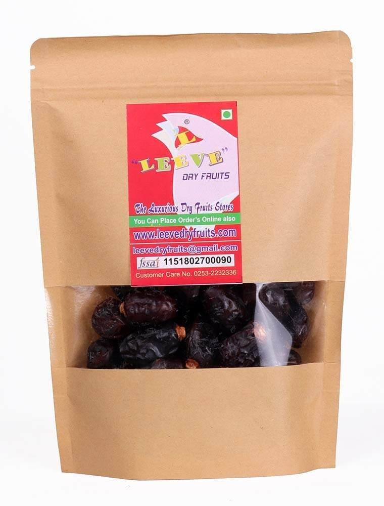uk61AqTGOUZSL-1.jpg LEEVE DRY FRUITS Brand khajoor kali Fresh Black Qatar Khajoor Wet Dates 200g - Fast UK Delivery - Image 1