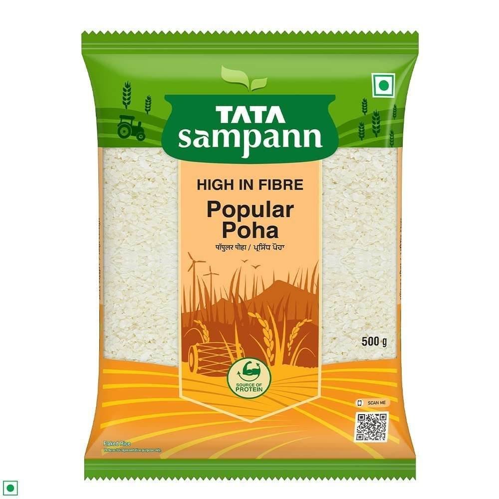 uk61DDO6-cHlL-2-1.jpg Tata Sampann, High in Fibre Popular Poha(Thick), 500g - Fast UK Delivery - Image 1