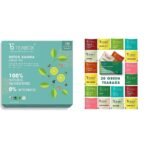Teabox Detox Kahwa Green Tea 100 Teabags & Teabox Green Tea Sampler Bags 20pcs (2pcs X 10 flavors) - Fast UK Delivery