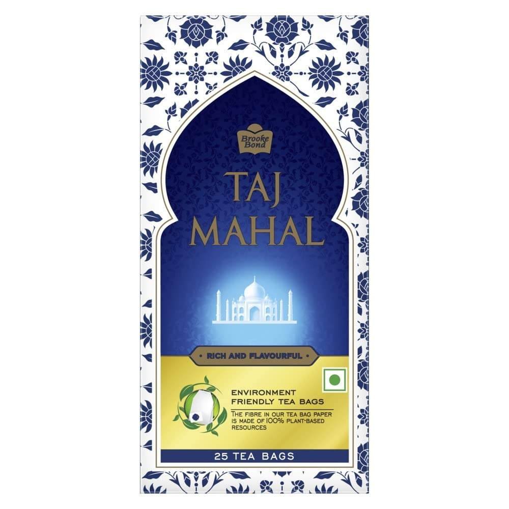 uk61Dh9vCOOtL-1.jpg Taj Mahal Brooke Bond, 25 Tea Bags, 47.5 Grams (1.9 g each), Vegetarian - Fast Shipping to USA & Canada - Image 1