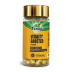 Zandu Vitality Booster Capsule, With Goodness of Ashwagandha, Safed Musli, Gokshur, Shuddha Shjilajit, Helps to Boost Energy and Strength - Pack of 60 Veg Capsules - Fast UK Delivery