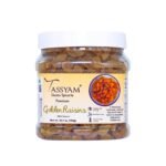 Tassyam Golden Raisins Healthy Juicy Hand-Sorted Jumbo Indian Kishmish Jar, 700g - Fast UK Delivery