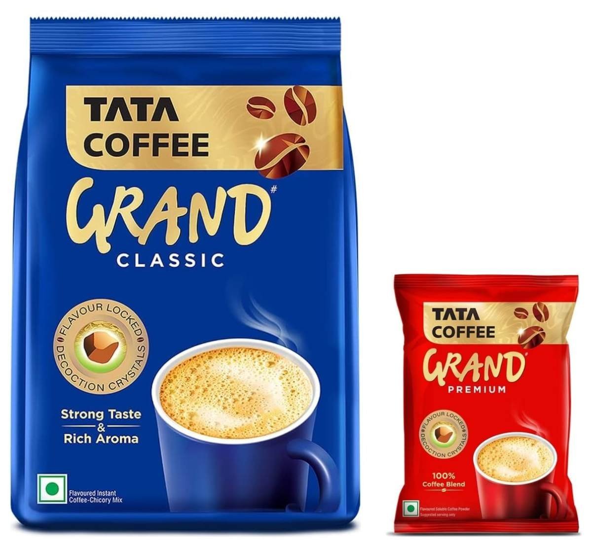 uk61EF1akimjL-1.jpg Tata Coffee Grand Classic Instant Coffee| With Flavour Locked Decoction Crystals | 100g Pouch & Tata Coffee Grand Premium Instant Coffee| 50G Pouch, Bag, Powder - Fast Shipping to USA & Canada - Image 1