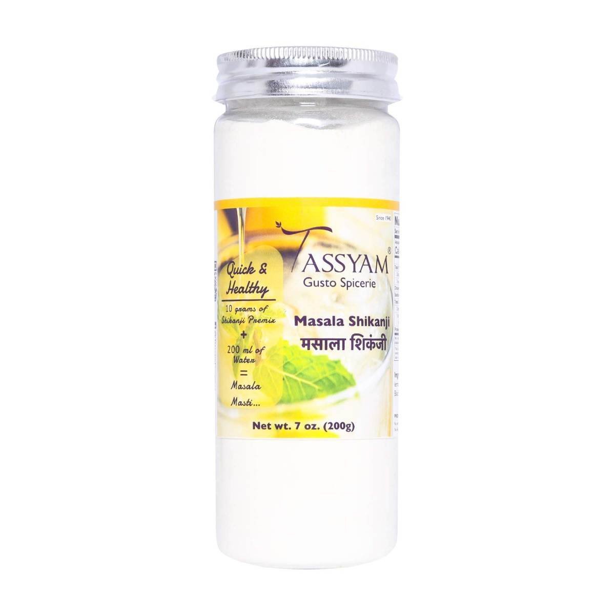 uk61FD4wo1CaL-1.jpg Tassyam Masala Shikanji 200g Instant Premix | Summer Lemonade with a Spicy Twist - Fast UK Delivery - Image 1