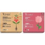 Teabox Organic Ashwagandha Green Tea 50 Teabags & Teabox Organic Rose Green Tea 25 Teabags - Fast UK Delivery
