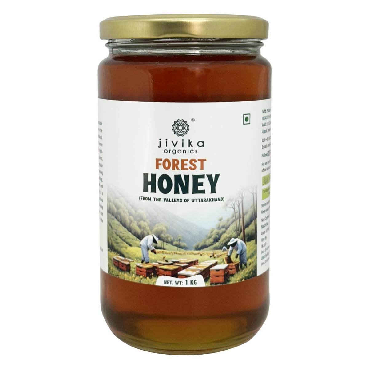 uk61FTUKsTUDL-1.jpg JIVIKA NATURALS Pure Forest Honey 1Kg Glass Jar - Fast Shipping to USA & Canada - Image 1