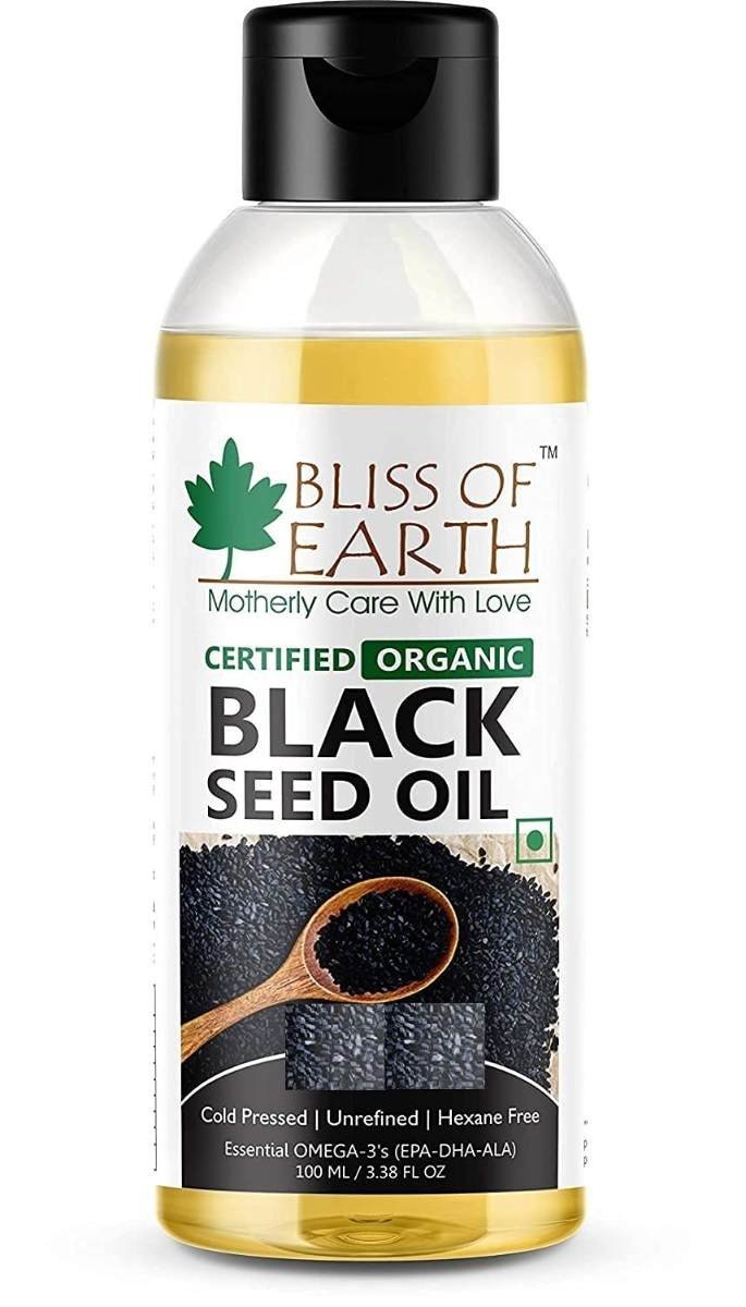 uk61Fqj5LuOLL-1.jpg Bliss of Earth Certified Organic Black Seed Oil | Kalonji Oil | 100GM | Immune System Booster | Digestive Support | Great For Hair Health | Gluten Free | Cold Pressed | Unrefined | Hexane Free | - Fast UK Delivery - Image 1