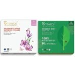 Teabox Fresh Kashmiri Kahwa Saffron (Kesar) Green Tea Bags 25 Pieces & Teabox Organic Green Mint Tea 25 Teabags - Fast UK Delivery