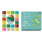 Teabox Green Tea Sampler Bags 100pcs (10pcs X 10 flavors) & Teabox Detox Kahwa Green Tea 25 Teabags - Fast UK Delivery