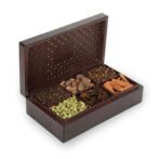 Octavius Indian Spice Collection- 300 Gm | Assorted 6 Whole Spices Wooden Gift Box | Wooden Spice Box | Wooden Masala Box | Gift Hamper For Diwali | Diwali Corporate Gifts - Fast UK Delivery