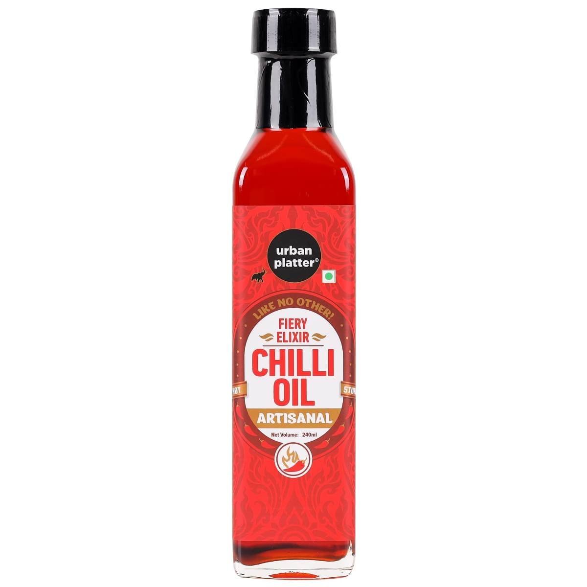 uk61GmImf5RxL-1.jpg Urban Platter Chilli Oil, 240ml (Condiment, Hot and Spicy, Peppers and Spices Infused Oil, Add to pastas, Pizzas, Salads, soups) - Fast UK Delivery - Image 1