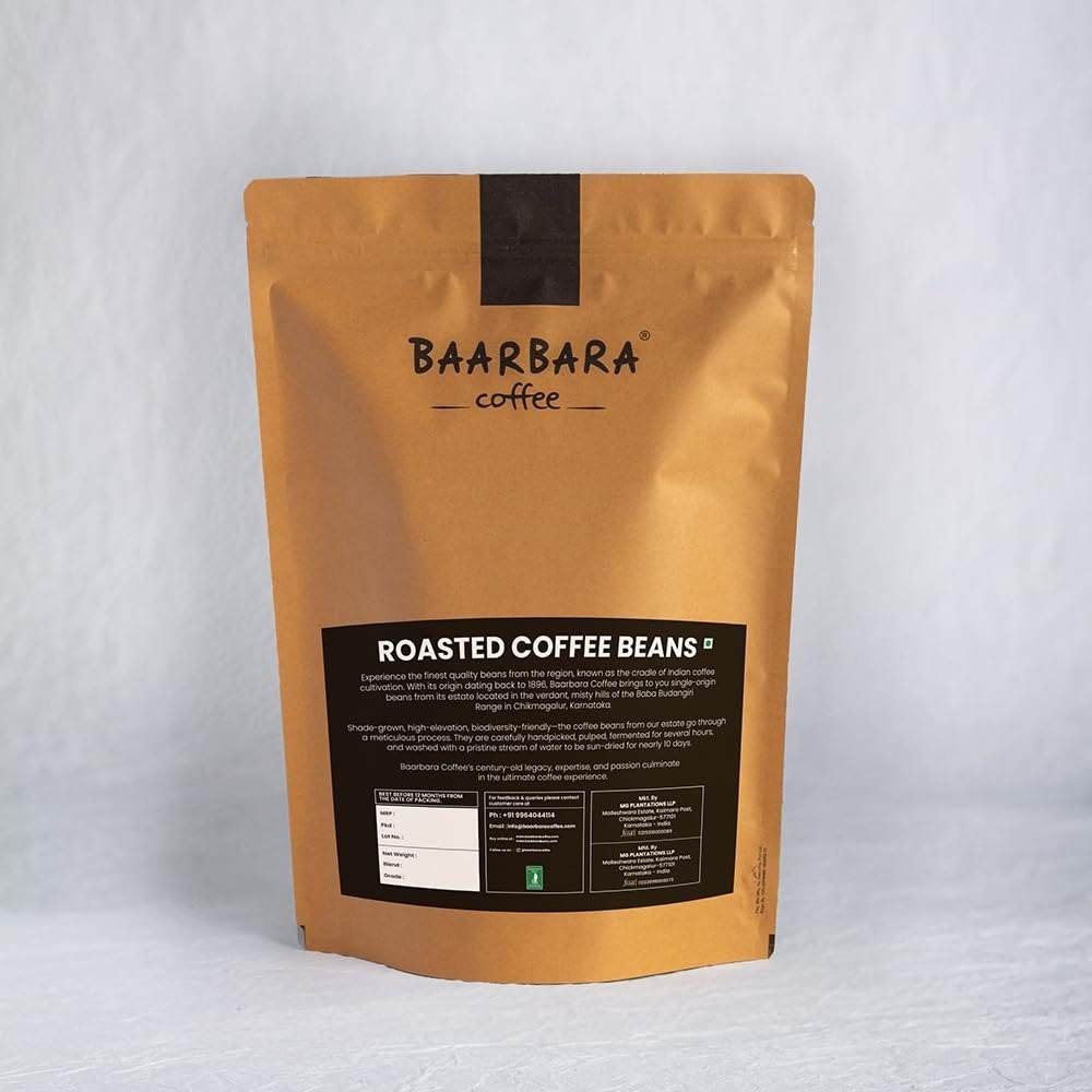 uk61HHCitZs8L-1.jpg Baarbara Coffee |Roasted Whole Beans Vienna Roast - Dark Roast |From Chikmagalur Farms Since 1896 (1 KG) - Fast Shipping to USA & Canada - Image 1