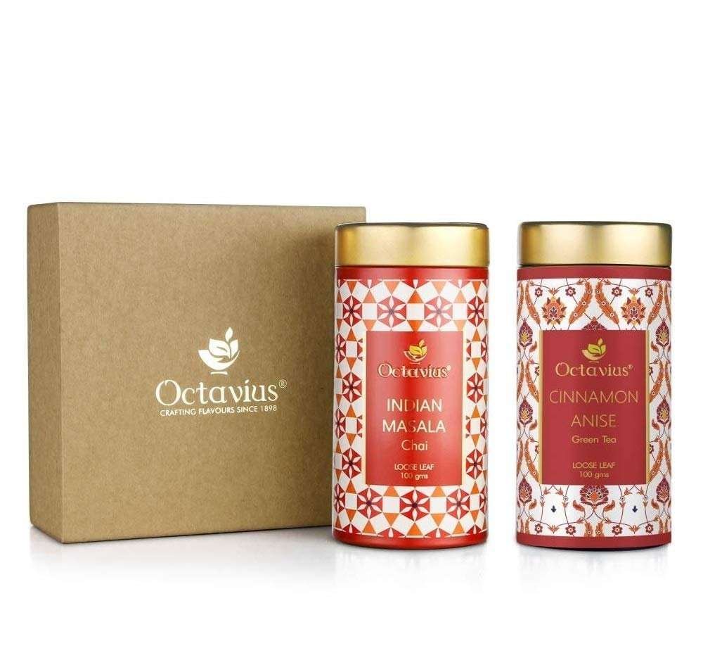 uk61HfbtAPfFL-1.jpg Octavius Gourmet Tea Collection | Spice Trail - Set of 2 Tins | Gift Set For Family - Fast UK Delivery - Image 1