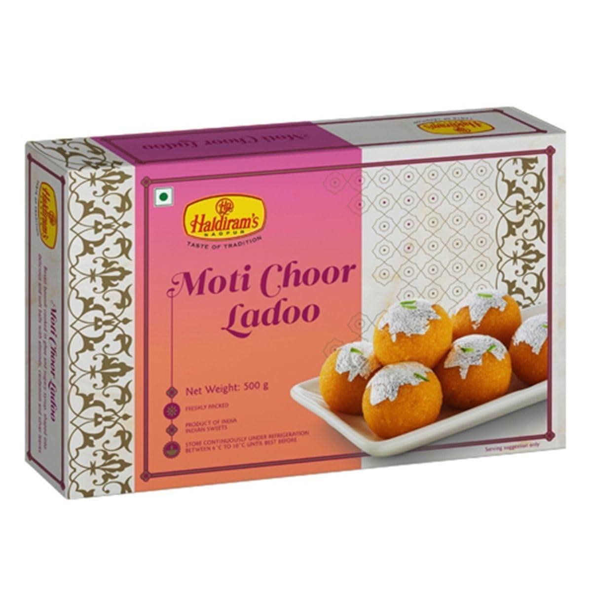 uk61Hozwhd8cL-1.jpg Haldiram's Nagpur Motichoor Ladoo, 500 Gm - Fast UK Delivery - Image 1
