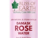 Bliss of Earth Damask Rose Water Spray For Face & Skin, 100% Pure Organic Hydrosol, Soothing Facial Toner, Natural Aromatherapy Mist for Skin and Hair Care, 200ml - Fast UK Delivery