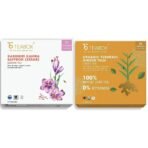 Teabox Fresh Kashmiri Kahwa Saffron (Kesar) Green Tea Bags 25 Pieces & Teabox Organic Turmeric Ginger Tulsi Green Tea 25 Teabags - Fast UK Delivery