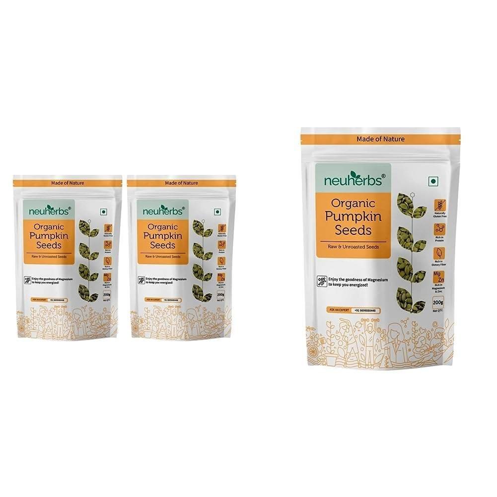 uk61KSdIvT-DL-1.jpg Neuherbs Organic Raw & Unroasted Pumpkin Seeds- 200 G (Pack of 2) & Neuherbs Organic Raw & Unroasted Pumpkin Seeds- 200 G - Fast UK Delivery - Image 1