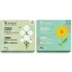 Teabox Organic Jasmine Green Tea 25 Teabags | Sourced From Madurai | For Calm Mind and Relaxation & Teabox Organic Dandelion Green Tea 25 Teabags - Fast UK Delivery