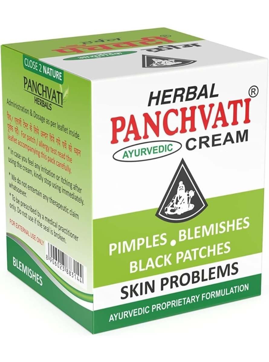 uk61KYh3Y1aEL-1.jpg Panchvati Herbals Face Cream, Anti Blemish, Black Patches, Anti Acne, Pimple Removal Cream for Acne Scars, Pigmentation, Glowing Skin for Unisex - 10g - Image 1