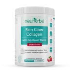 Neuherbs Collagen Supplement - 200 Gram, Litchi Flavour |Skin Glow Marine Collagen Powder for Women & Men | Collagen with Hyaluronic Acid, Vitamin E & C, Biotin | Supports Glowing & healthy skin. - Fast UK Delivery