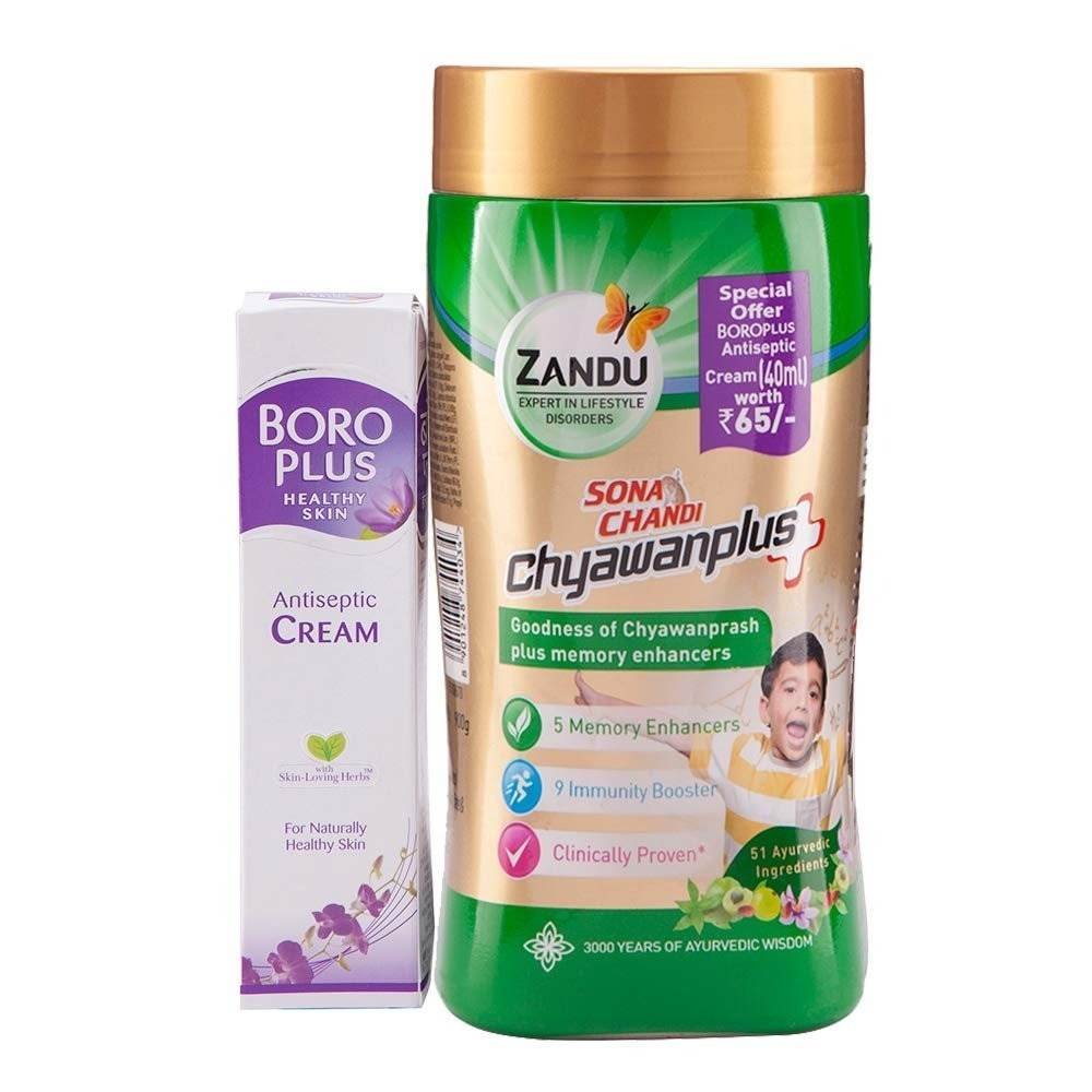 uk61Lxy8IdtwL-1.jpg Zandu Sona Chandi Chyavanprash, 900g with Free Boro Plus Healthy Skin Ayurvedic Antiseptic Cream, 40ml - Fast UK Delivery - Image 1