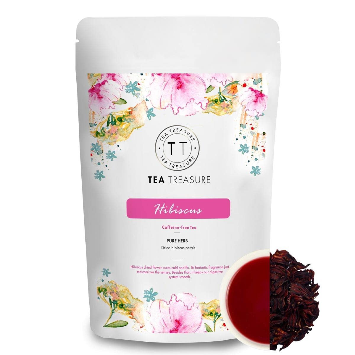 uk61M8bslneML-1.jpg Tea Treasure Premium Hibiscus Flower Herbal Tea - 100g Caffeine-Free, Rich in Antioxidants - Fast UK Delivery - Image 1