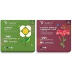 Teabox Organic Darjeeling Green Tea 25 Teabags & Teabox Organic Hibiscus Cinnamon Clove Green Tea Bags 25 pcs - Fast UK Delivery