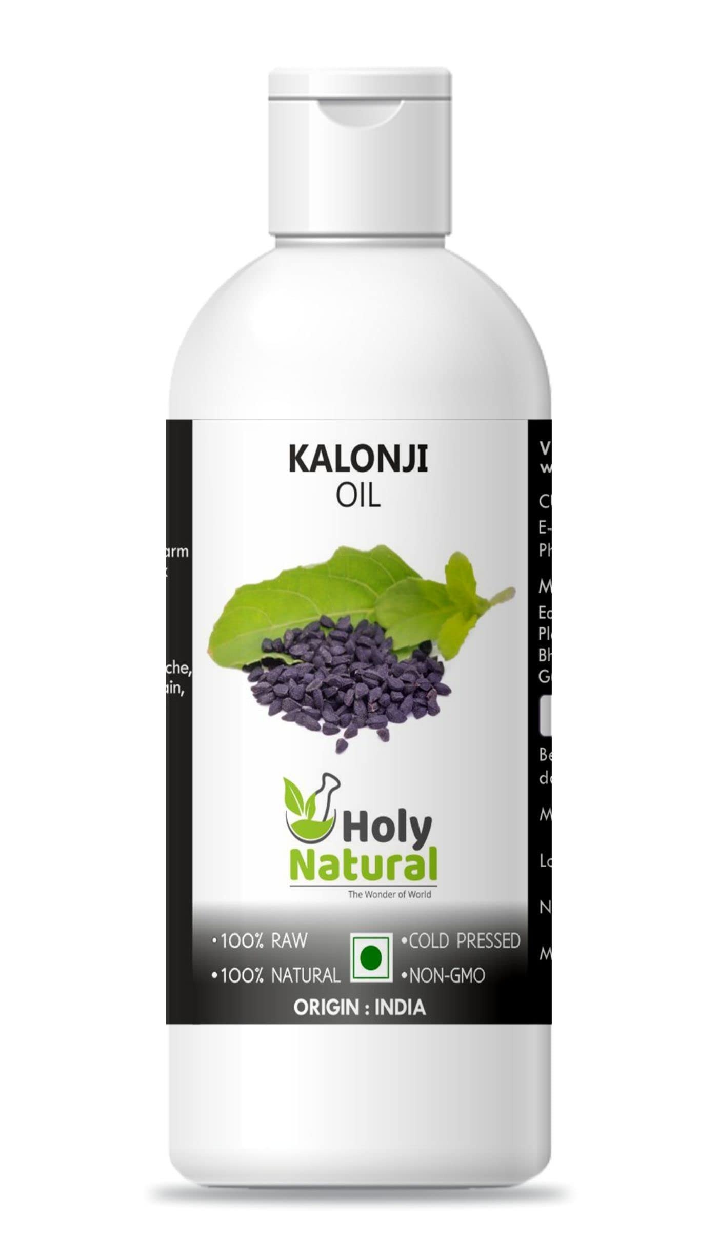 uk61Mdi-5fD-L-1.jpg Holy Natural Kalonji Seeds Oil/Black Seed Oil/Nigella Sativa Oil (100ml) | For Edible, Hair and Skin Care | Weight loss, Immunity Booster | Hair Growth, Hair Fall | Skin Glow & Softness. - Fast UK Delivery - Image 1