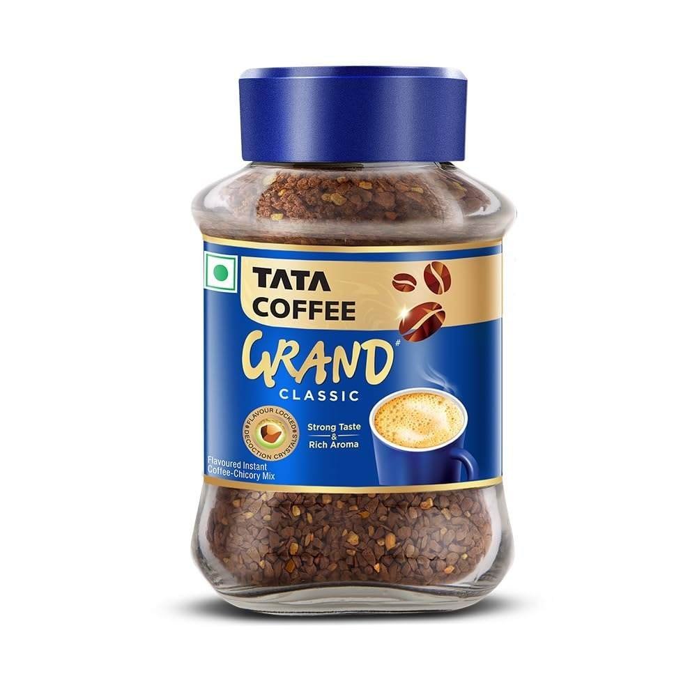 uk61NOpdAAt1L-1.jpg Tata Coffee Grand Classic Instant Coffee, 90g, Strong Taste & Rich Aroma, Flavour Locked Decoction Crystals, Flavoured Instant Coffee-Chicory Mix - Fast Shipping to USA & Canada - Image 1
