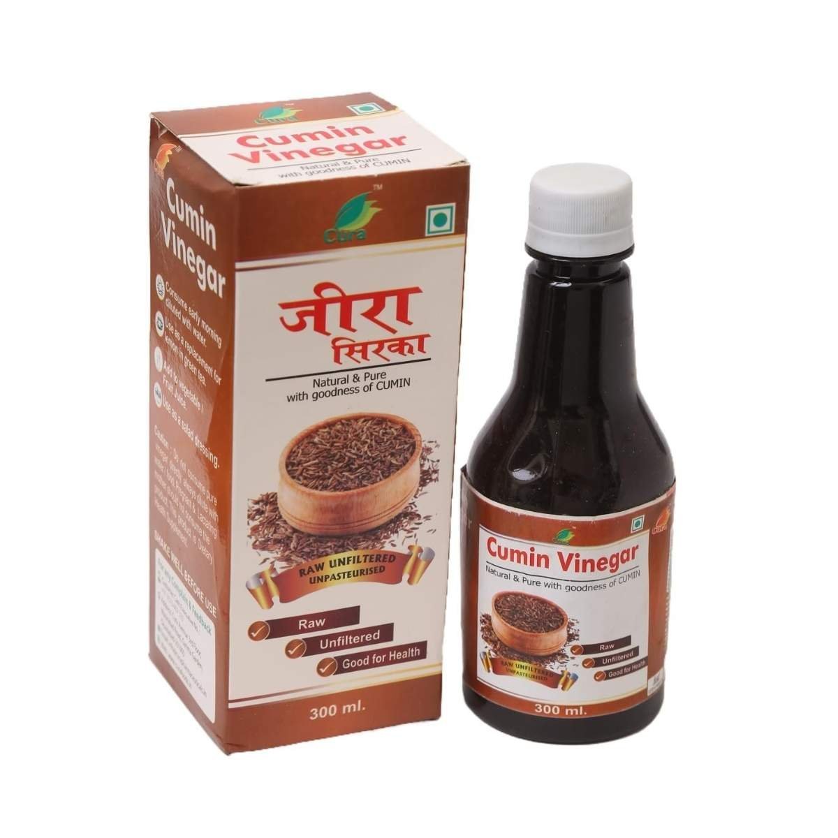 uk61ODk0rohXL-1.jpg Cura Mahaveer Cumin Cider Vinegar | Jeera Sirka | (300ml. Pack Of 2) - Fast UK Delivery - Image 1