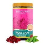 TEACURRY Rose Chai (100 Grams, 50 Cups) - Rose Chai For Immunity And Skin Glow - 100% Natural Flavoured Tea With Real Rose | Refreshing & Tasteful Rose Flavor Chai Tea - Loose Leaves - Fast Shipping to USA & Canada