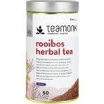 Teamonk Rooibos Caffeine Free Herbal Infusion Tea Box - 50 Biodegradable Pyramid Tea Bags. Rich in Antioxidants. Helps to Lose Weight Fast. - Fast Shipping to USA & Canada
