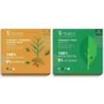 Teabox Organic Turmeric Ginger Tulsi Green Tea 25 Teabags & Teabox Organic Green Mint Tea 25 Teabags - Fast UK Delivery