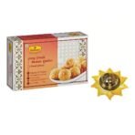 Haldiram's Nagpur Besan Ladoo 500 g with Small Diya + Free Diwali Greeting - Fast UK Delivery