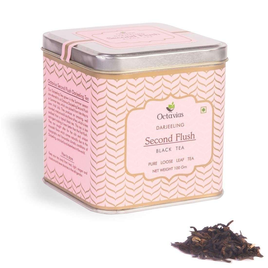 uk61QgUw-ak7L-1.jpg Octavius Darjeeling Second Flush Whole Leaf Black Tea | Summer Crop | Strong & Full Bodied | Rich & Smooth Liquor with Muscatel Flavor|Fruity Taste| Perfect for Tea Connoiseur's| 100 GMS (50 Cups) - Fast UK Delivery - Image 1