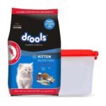 Drools Kitten Dry Cat Food, Mackerel Flavour 1 kg with Free Container Pack - Fast UK Delivery