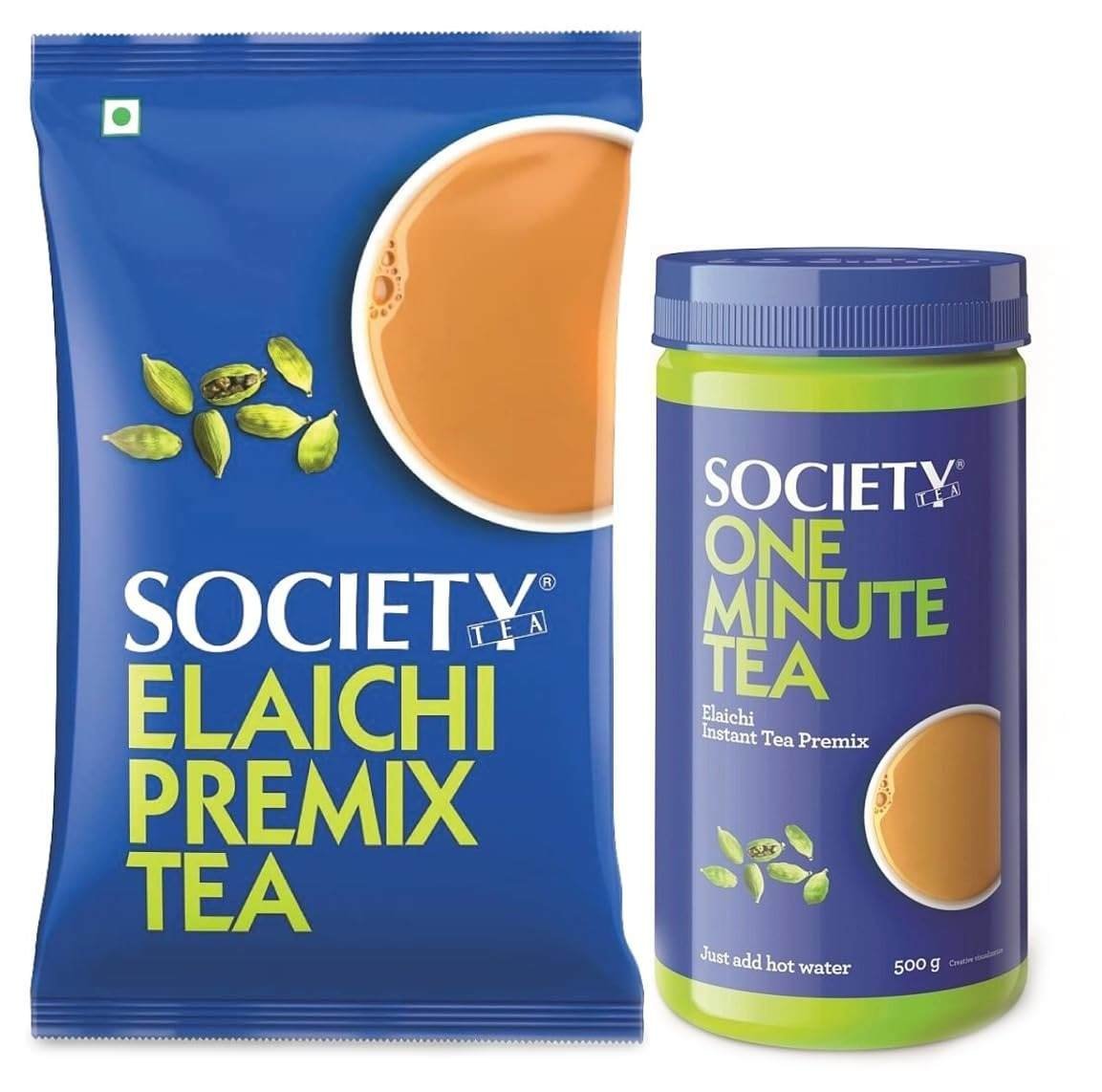 uk61RsmitWHLL-1.jpg Society Elaichi Premix Tea 1Kg Pouch & Society OMT Elaichi Instant Tea Premix 500g Jar - Fast Shipping to USA & Canada - Image 1