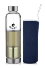 Octavius | Borosilicate Glass Bottle | Green Tea Bottle with Infuser - 520 Ml | Glass Infuser Water Bottle | Fruit Infuser Water Bottle | Tea Filter Strainer (520 ML) - Fast UK Delivery