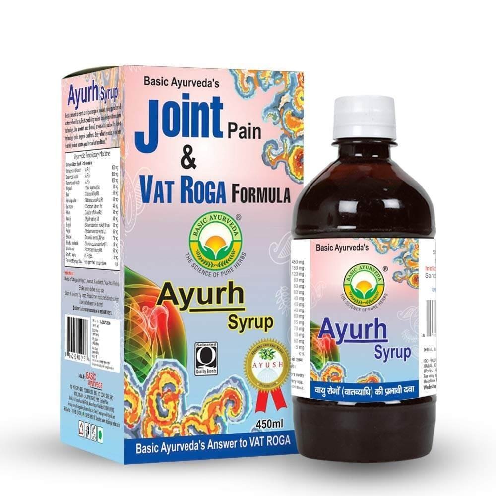 uk61UryaawplL-1.jpg Basic Ayurveda Ayurh Syrup 450Ml | Relief Swelling In Leg And Knee | Vata-Nadi-Vedna Aamvat Sandhisoth | Ayurvedic Supplements For Joint Pain & Vat Roga - Fast UK Delivery - Image 1