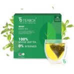 Teabox Green Mint Tea 25 Teabags | Exotic Blend of Premium Green Tea and Real Peppermint Leaves | Boosts Immunity | Silken Pyramid Teabags - Fast UK Delivery