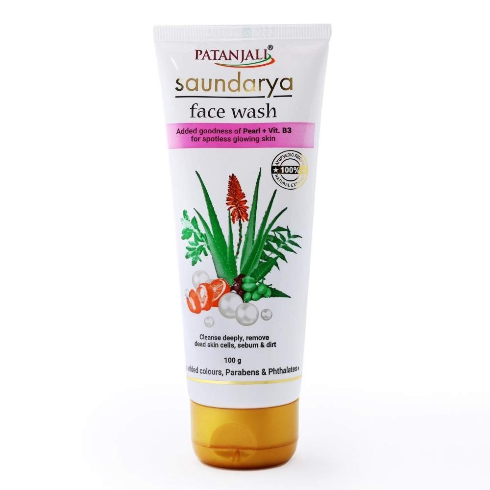 uk61WtDQ9bsPL.jpg Patanjali Saundarya Deep Cleansing Face Wash 100g For Men, Women, Anti-Acne & Pimples, For all Skin Types - Fast UK Delivery - Image 1