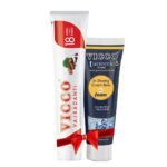 Vicco Vajradanti Paste with 18 Essential Ayurvedic Herbs Regular Flavour (200g) with Vicco Turmeric S-Shaving Cream (70g) - Fast UK Delivery